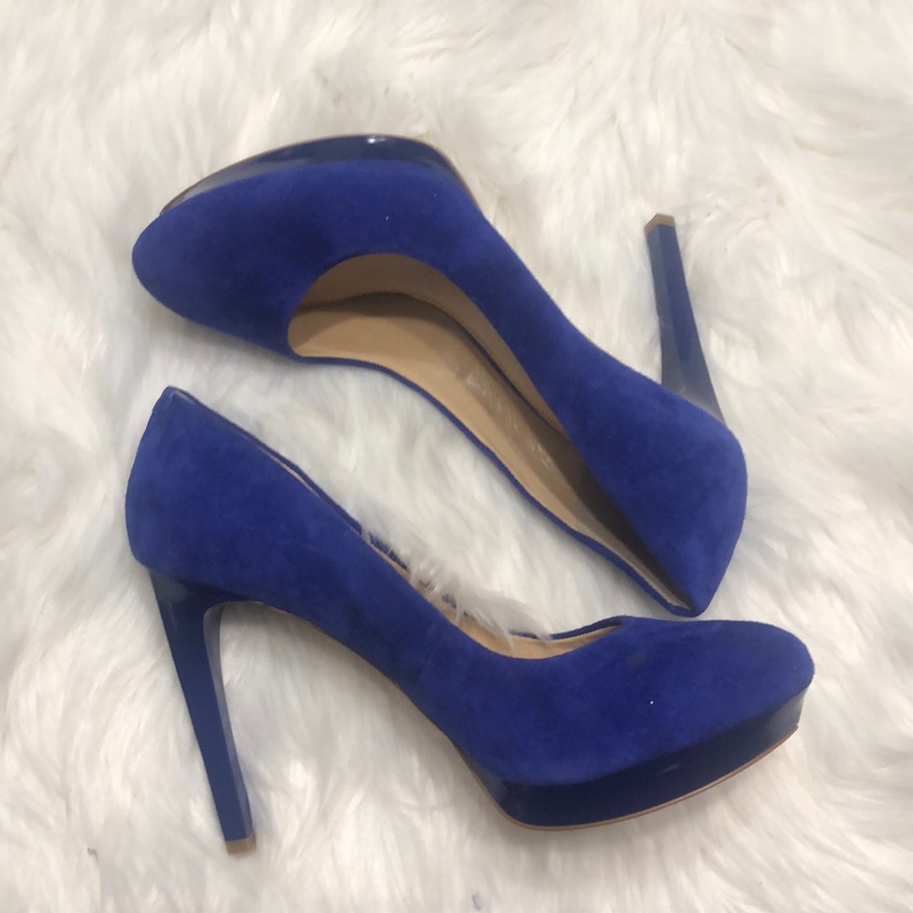 Gianni Bini Blue leather upper heels size 9.5 - Picture 6 of 8